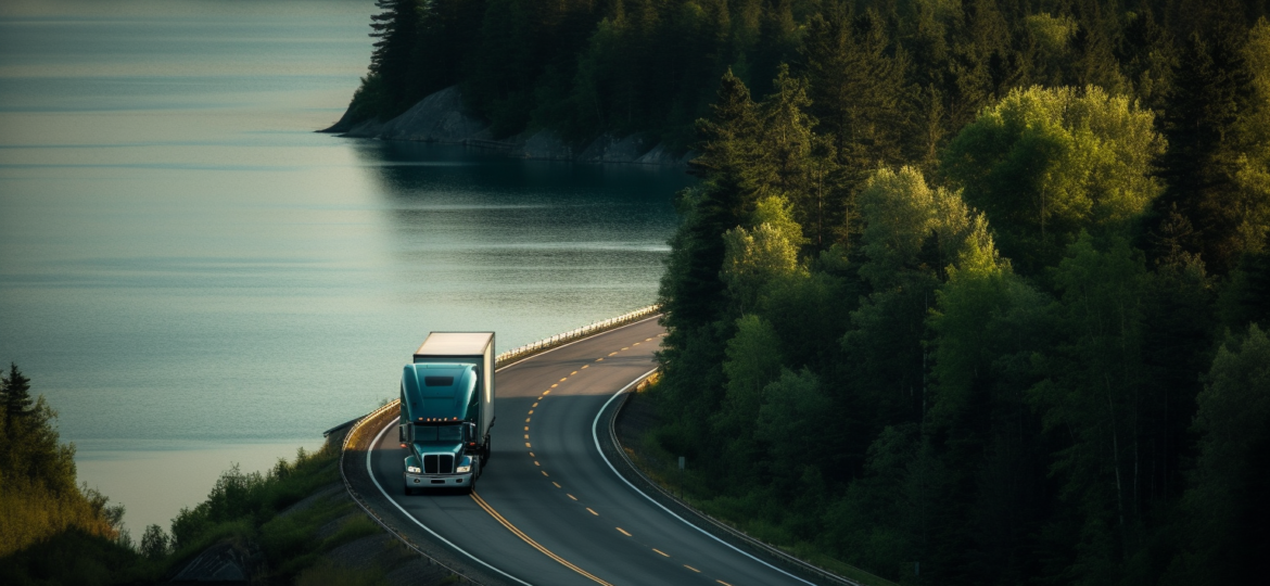 NextLevel_a_semi_truck_driving_on_the_road_nearby_a_big_lake_74f6881f-e011-40a2-af59-e2f014844af5 (1)